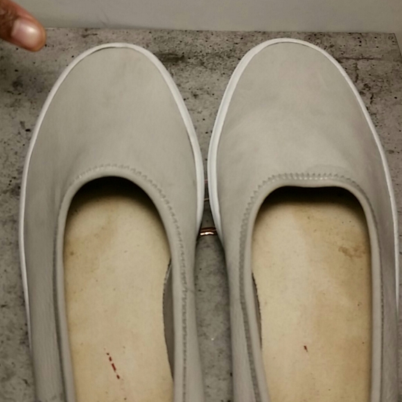 Women's Grey Slip On Leather Shoes - Picture 8 of 10